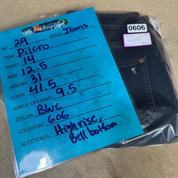 Pilcro Jeans The Icon Flare Womens SZ 29 Blue High Rise Bell Bottom 70s Western - Picture 12 of 12